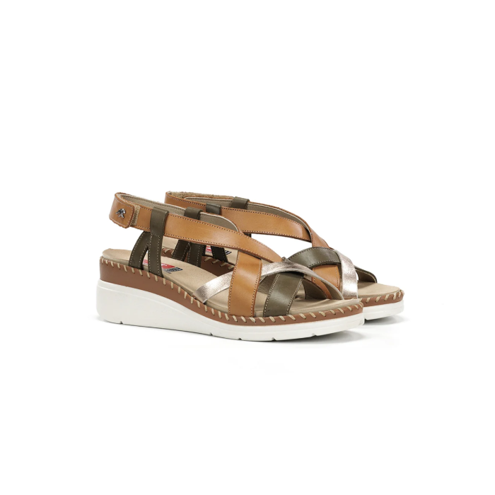 Sandalias Cuña Mujer Dorking Leza F2135 Marrón