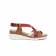 Sandalias Cuña Mujer Dorking Leza F2135 Roja