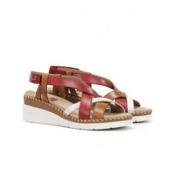 Sandalias Cuña Mujer Dorking Leza F2135 Roja