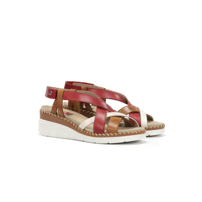 Sandalias Cuña Mujer Dorking Leza F2135 Roja
