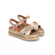 Sandalias Cuña Mujer Dorking Nika D9527 Dorada