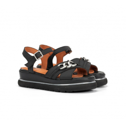 Sandalias Cuña Mujer Dorking Nika D9527 Negro