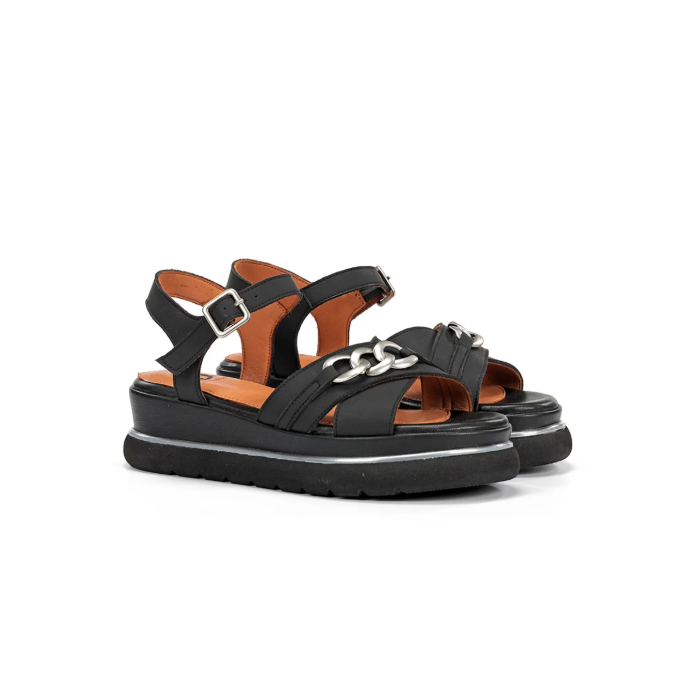 Sandalias Cuña Mujer Dorking Nika D9527 Negro