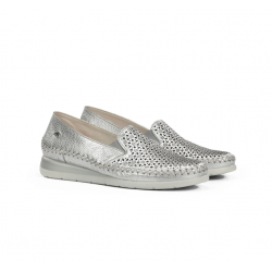 Zapatos Mocasines Mujer Fluchos Sella F2144 Plata