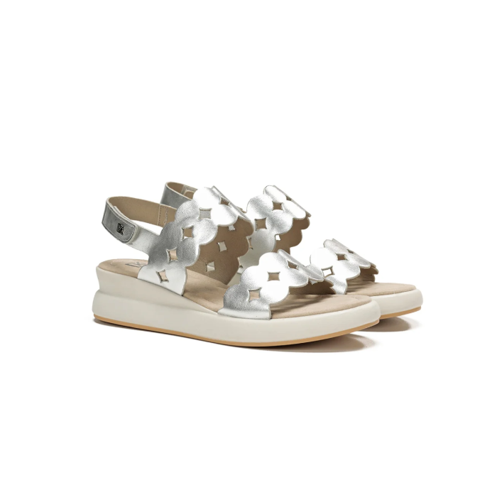 Sandalias Cuña Mujer Dorking Slam D9291 Plata